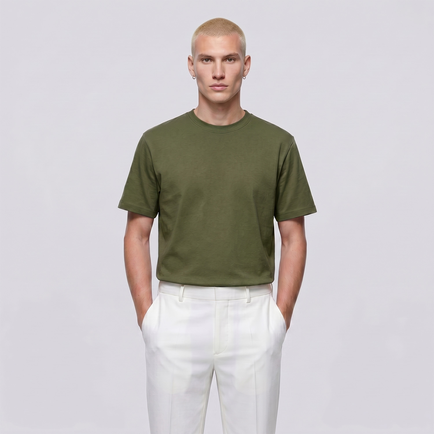 Jobb Tanzania T-shirt Pria Regular Fit Olive Warna Olive