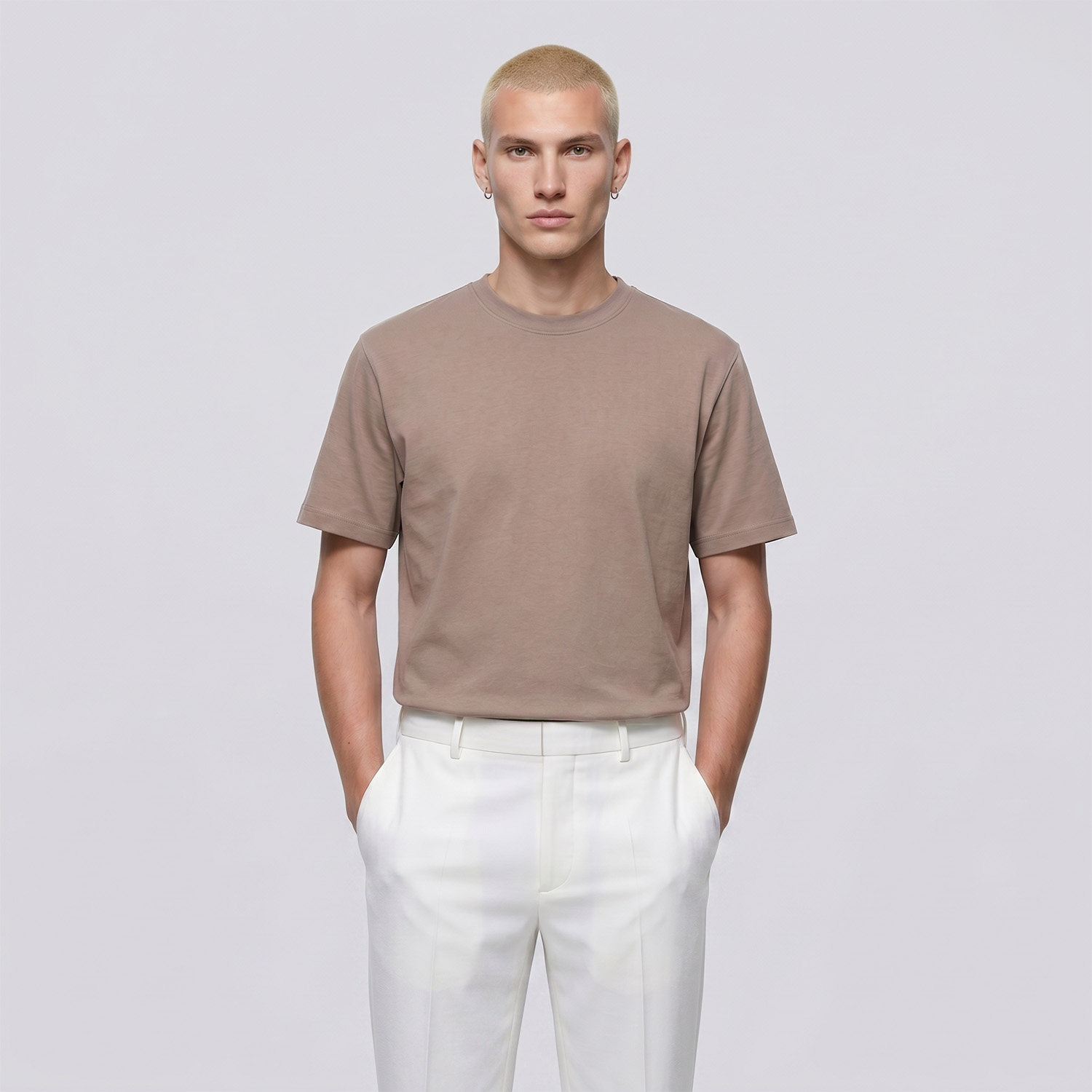 Jobb Tanzania T-shirt Pria Regular Fit Light Brown Warna Light Brown