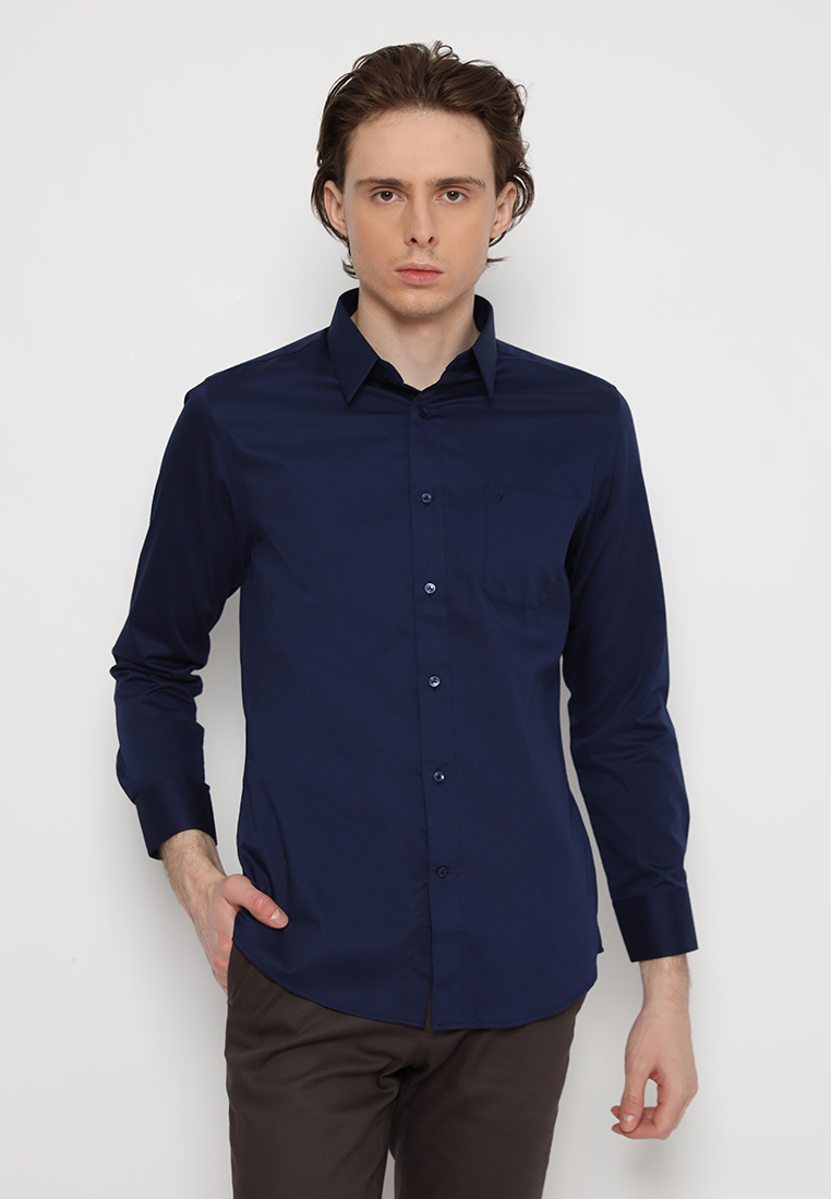 Jobb Geronimo Kemeja Pria Lengan Panjang Slim Fit Navy