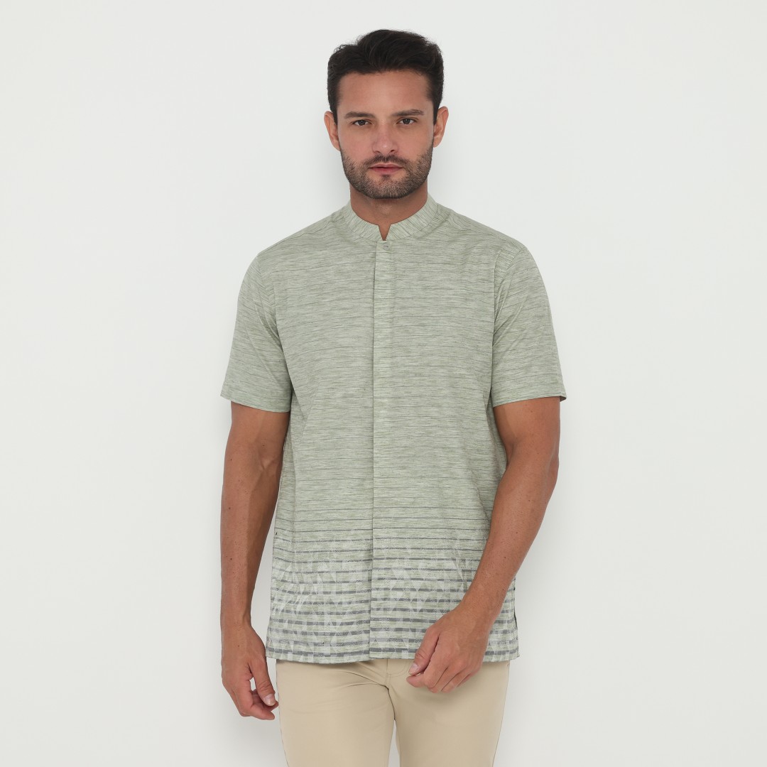 Jobb Javed Baju Koko Pria Lengan Pendek Regular Fit Olive Warna Olive