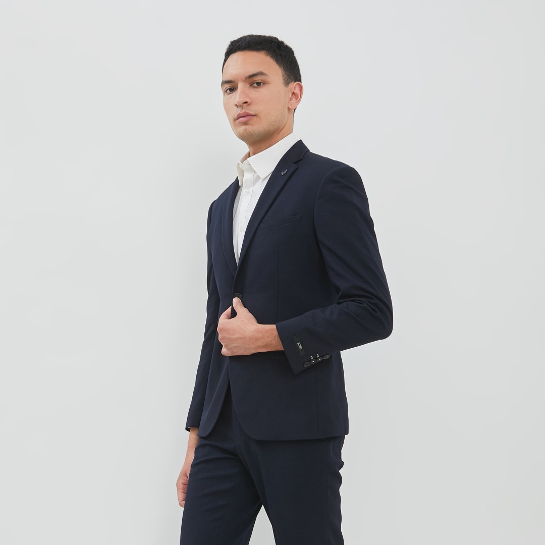 JOBB Oklahoma-T2 Jas Pria Slim Fit Navy Warna Navy