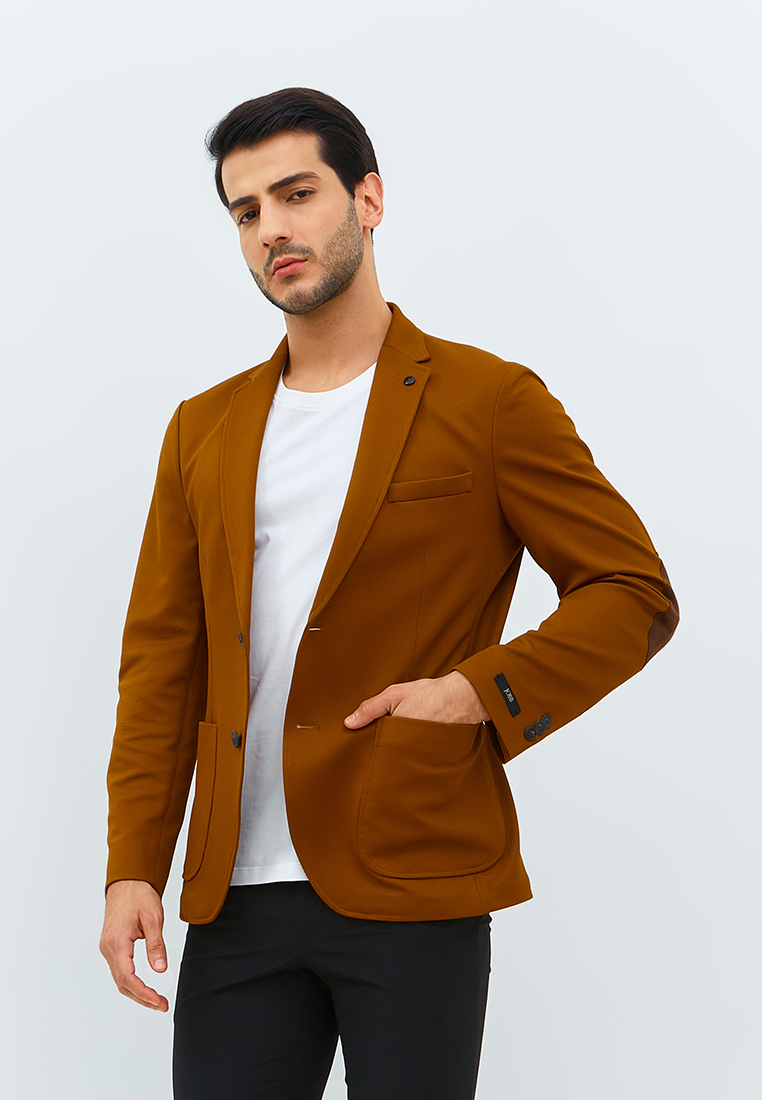 Jobb Hofland-T2 Jas Pria Slim Fit Mustard