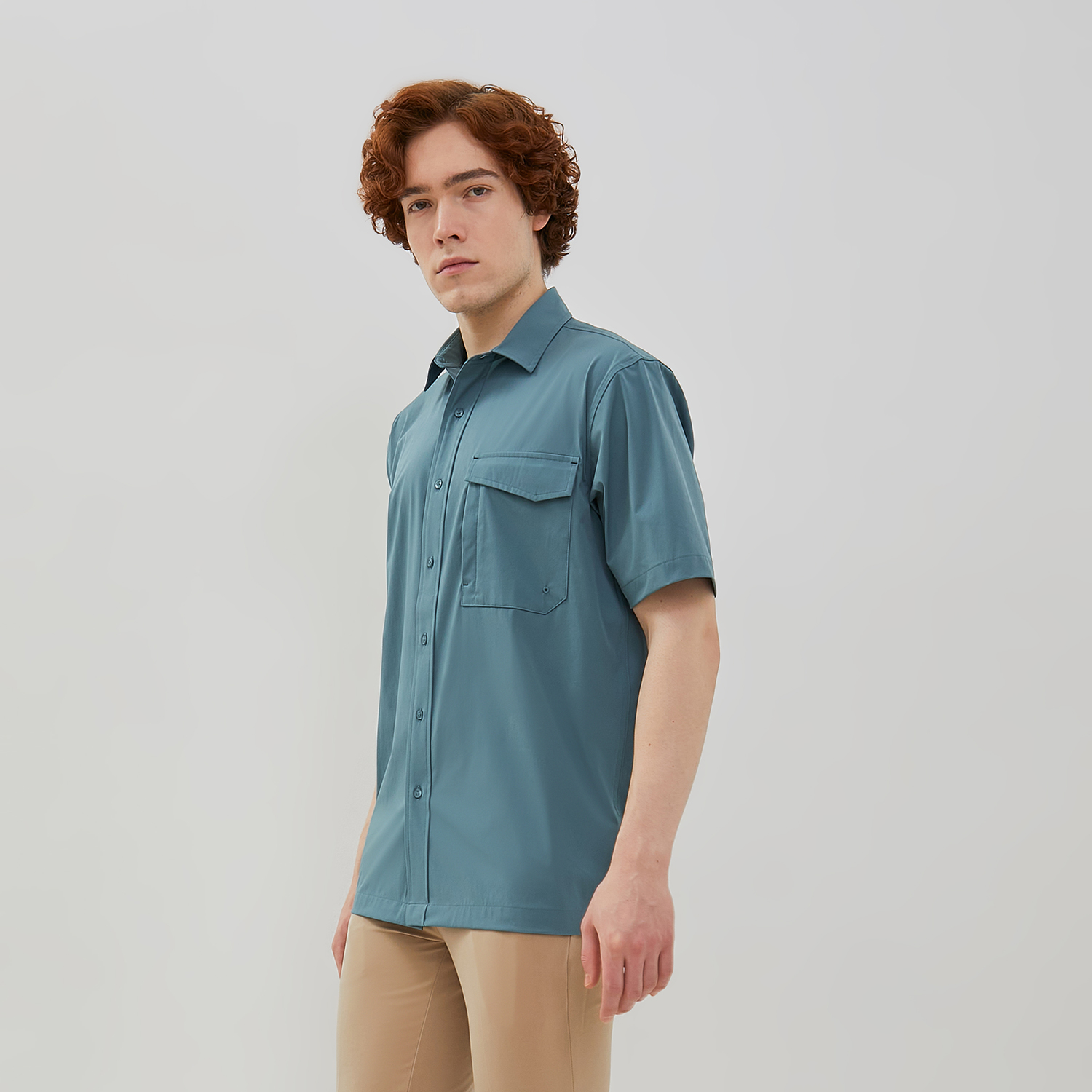 Jobb Marzo Kemeja Pria Lengan Pendek Regular Fit Tosca Colour TOSCA