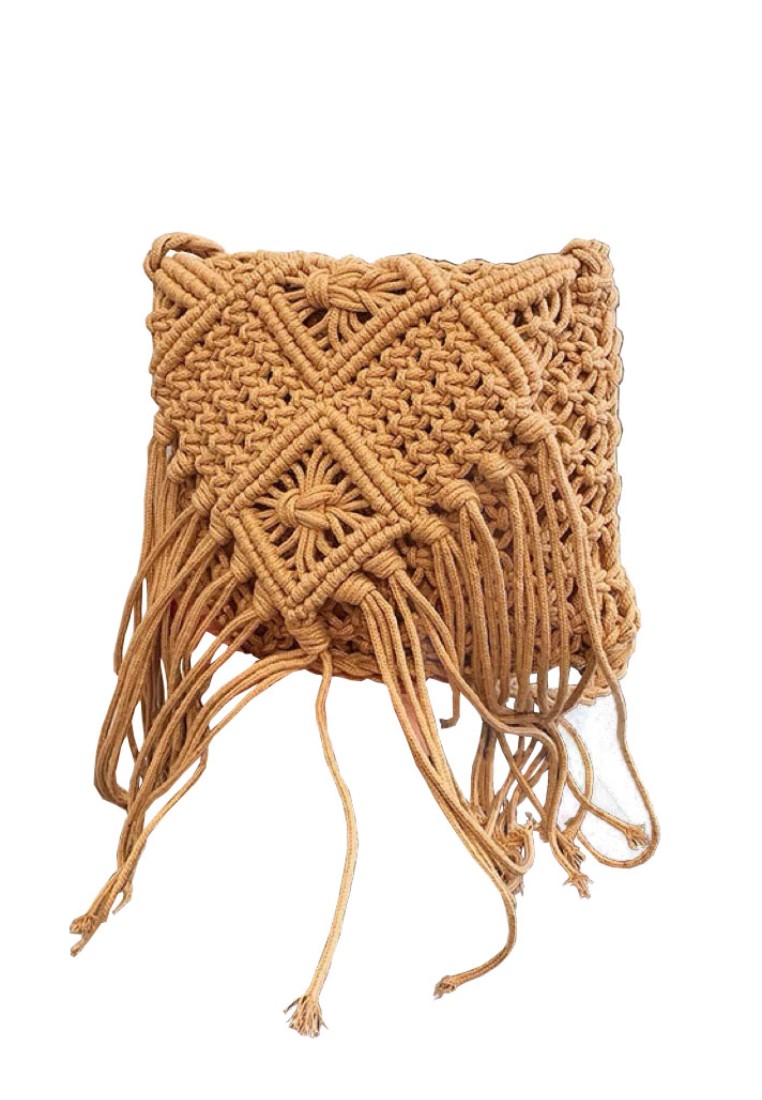 jodyan Kanaya Mini Khaki Tassel Rumbai Selempang Slingbags
