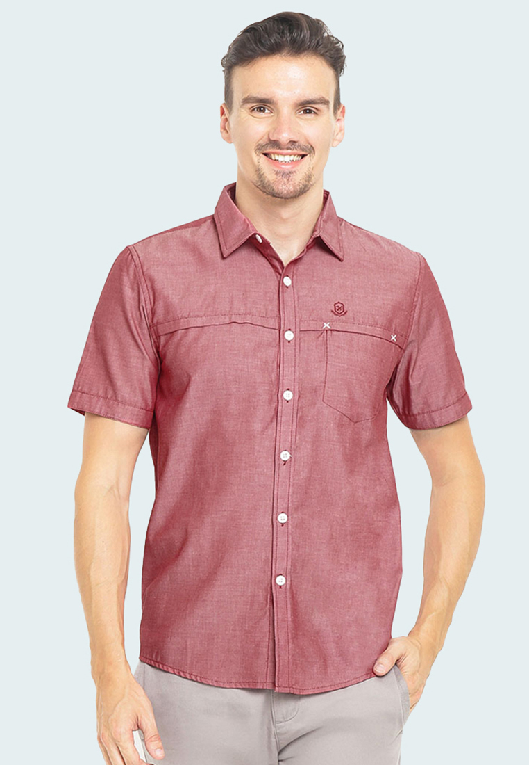 Johnwin - Kemeja Casual - Kemeja Pria - Merah - ASH.670.S880.650.C S/S