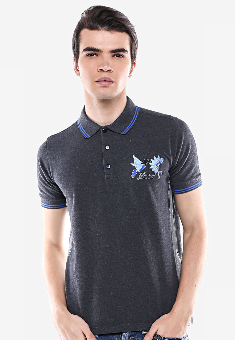 Johnwin - Kaos Polo Pria - Abu Abu- Burung - ATS.625.M093.31.CSS
