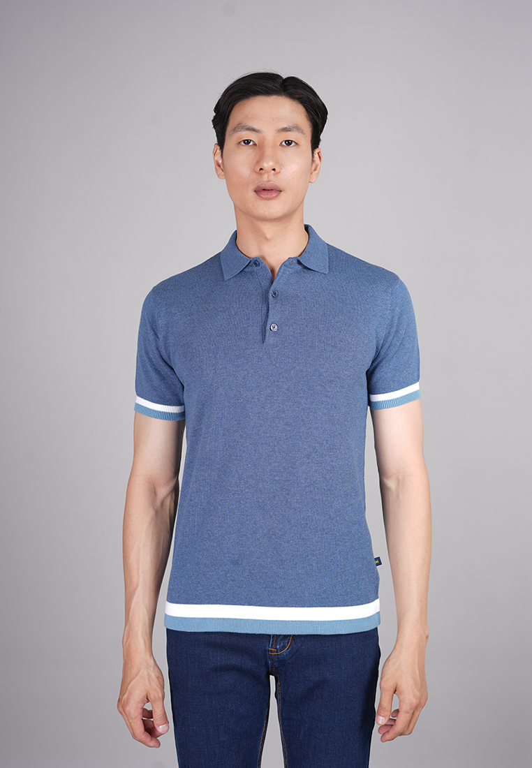 Johnwin - Polo Sweater - Kaos Polo - Bahan Sweater - Putih ASW