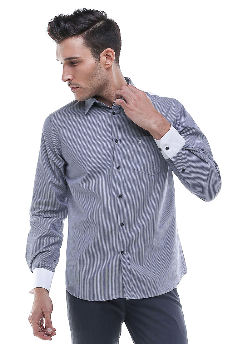 Johnwin - Kemeja Formal - Kemeja Pria - Kemeja Lengan Panjang - Abu - FSH.650.W371.549.C-L/S