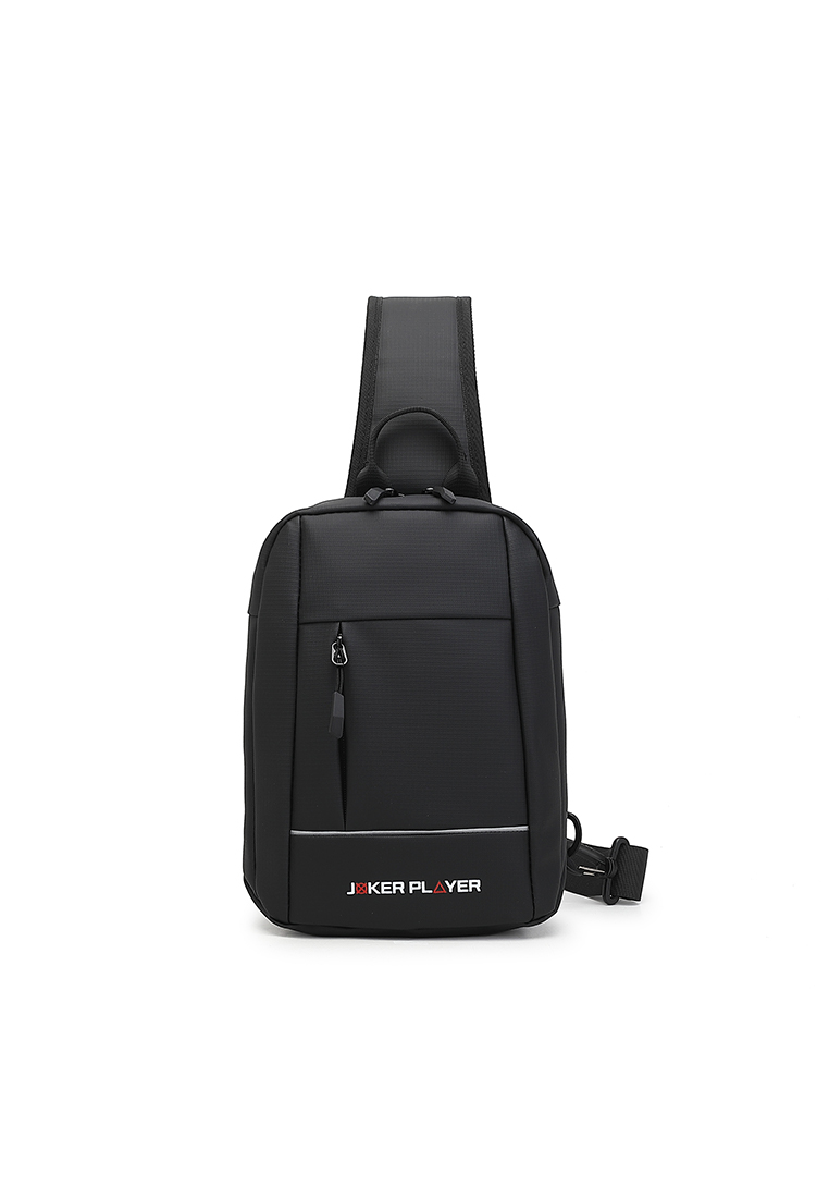 Joker Player Men's Chest Bag / Sling Bag / Crossbody Bag (Tas Dada / Tas Selempang Pria) - Hitam