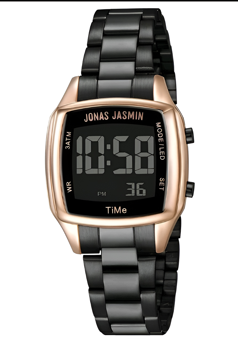 Jonas Jasmin 2255 Jam Tangan Digital Wanita - Rosegold Black - Stainless Steel