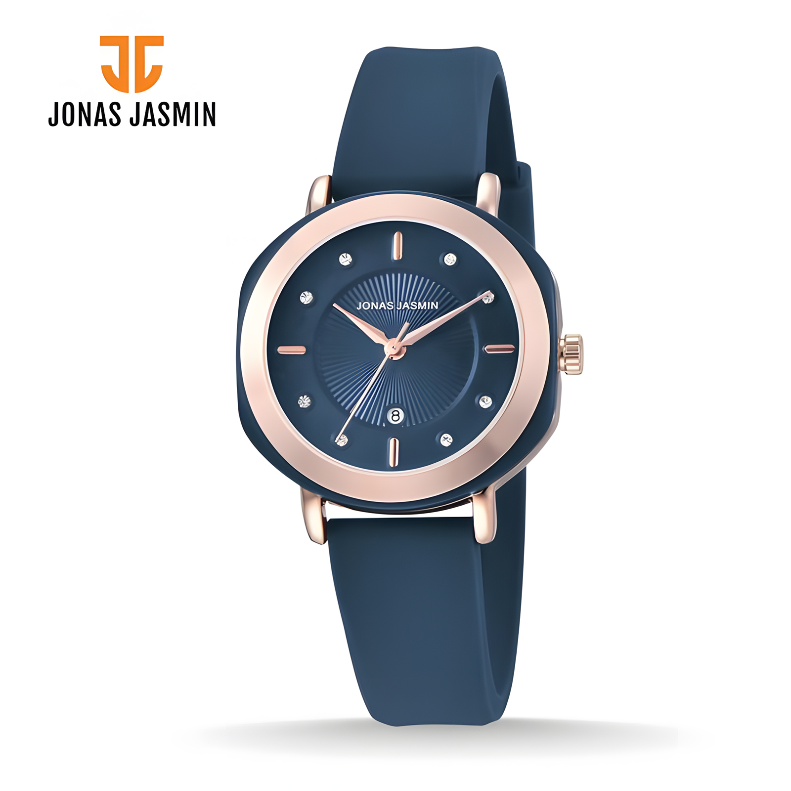 Jonas Jasmin - Jam Tangan Analog Wanita - Blue - Rubber Band - JJ-2212L-BL