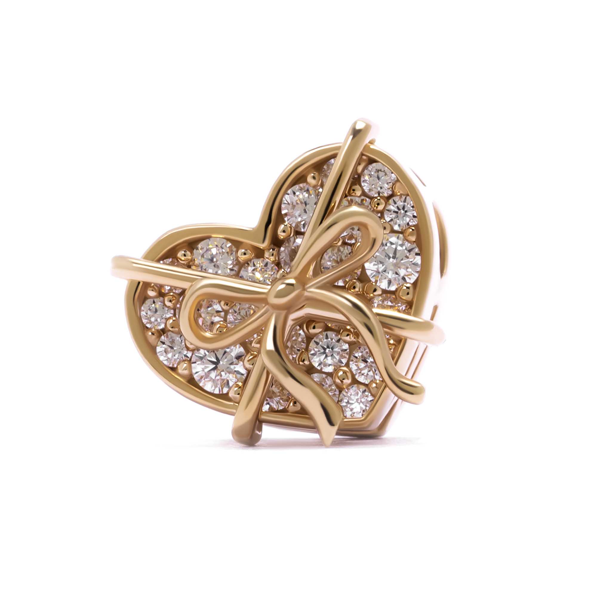 Juene Jewelry Liontin Emas 8K - Love Ribbon Gold Charm - Evelina Collection - Juene Jewelry