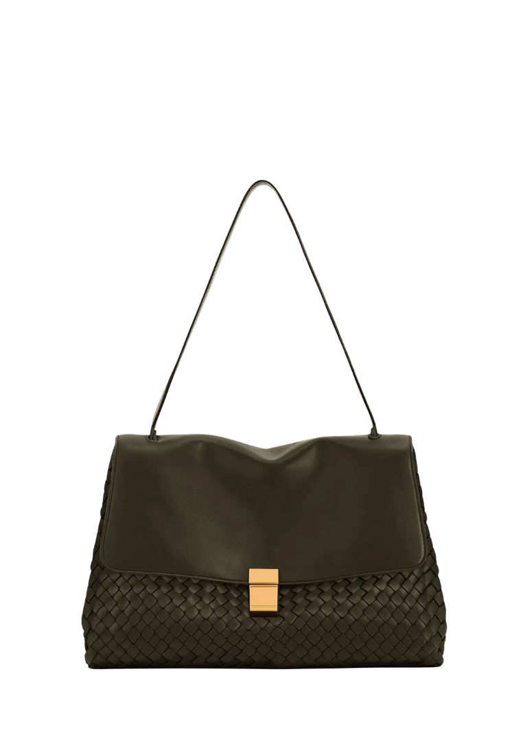 JW Pei Hilary Woven Shoulder Bag - Dark Olive