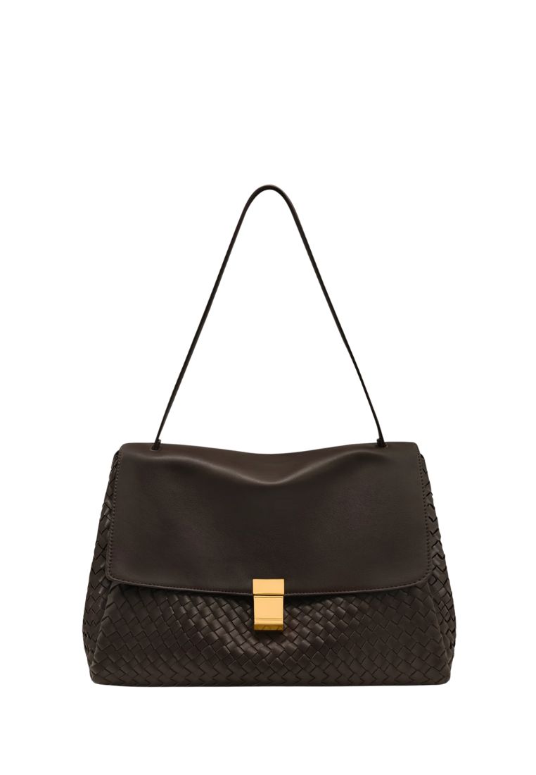 JW Pei Hilary Woven Shoulder Bag - Dark Brown