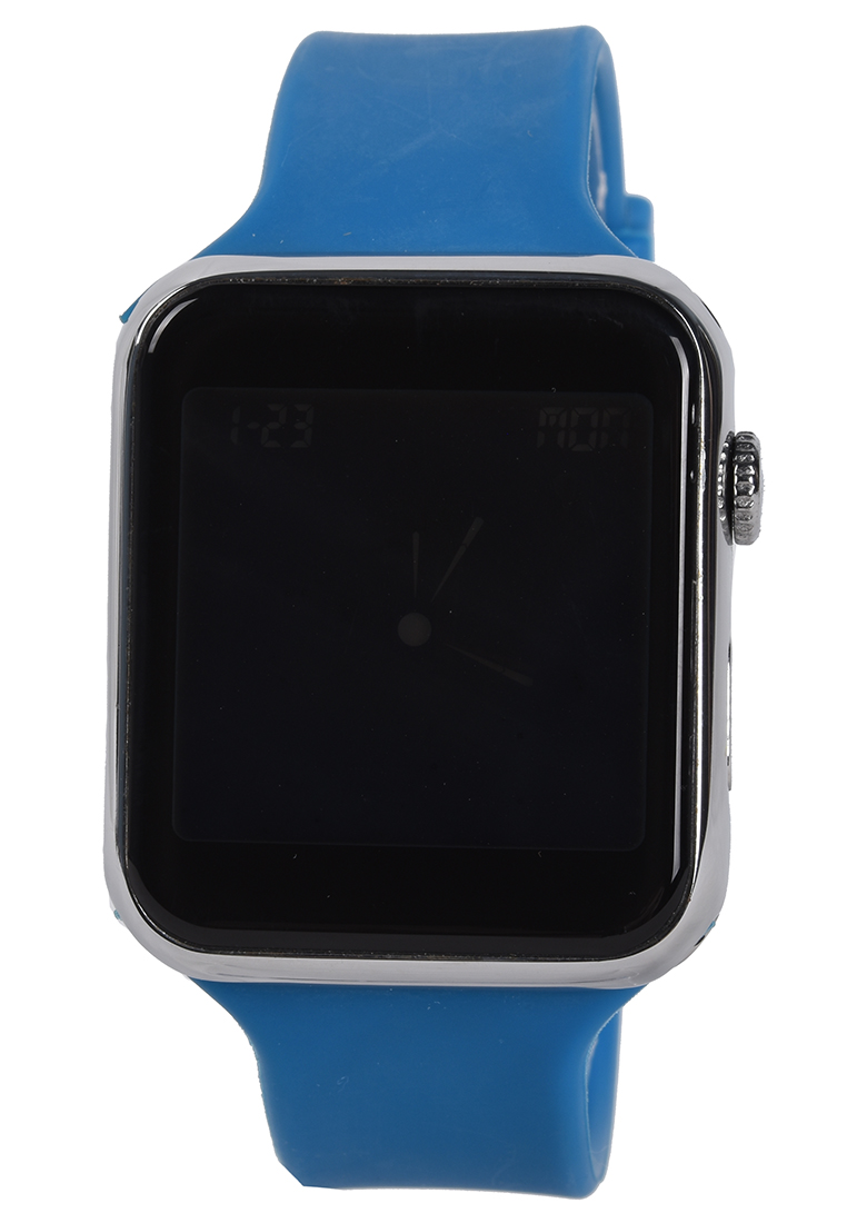 Kademan Touch Screen - Jam Tangan Pria - Silver - Blue Rubber Strap - K019G-H