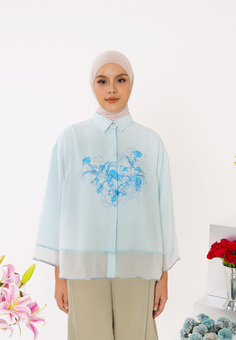 Kami Deera Layered Top Sky Blue