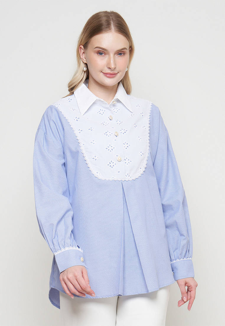 Kamilaa by Itang Yunasz Blouse Stacey Royal Blue
