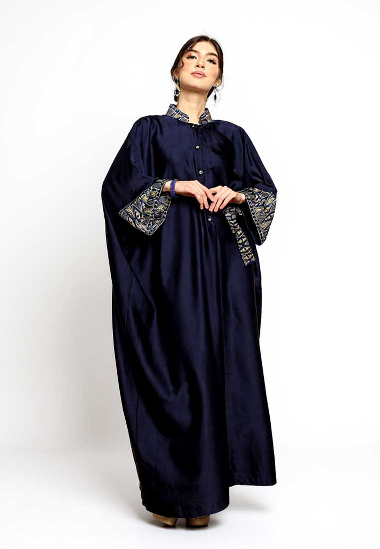 Kanzi by liza yahya Kanzi Long Sleeve Tapis Kaftan Kebaya Black Navy