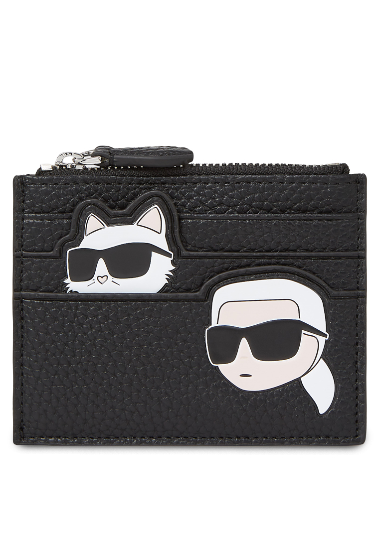 KARL LAGERFELD Ikon Pebble Karl Choupette Zip Card Holder
