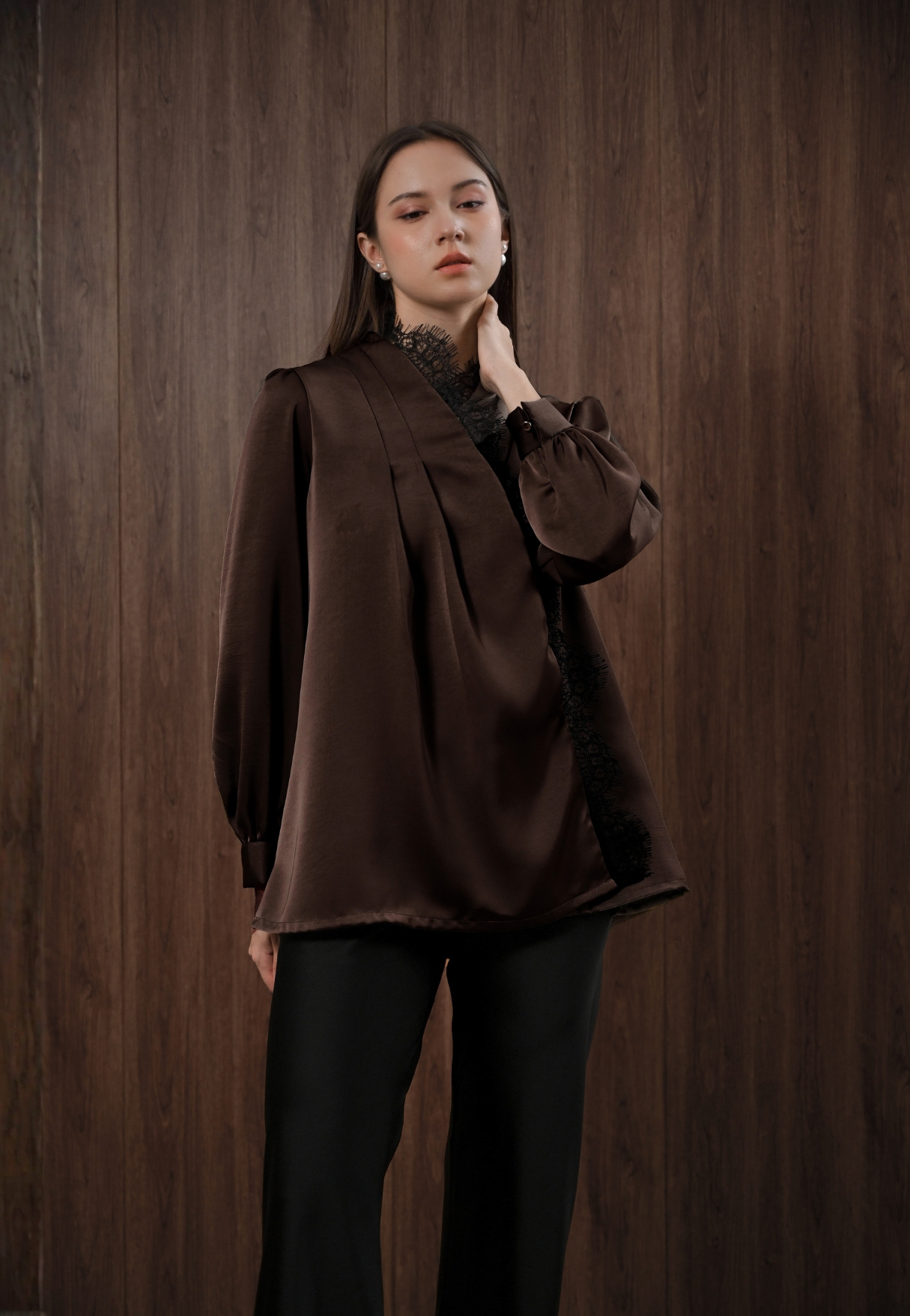 Kasa Heritage Calia Blouse - Dark Chocolate