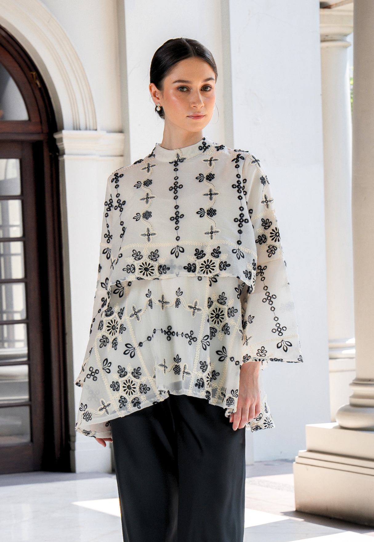 Kasa Heritage Rhea Blouse - Vanilla