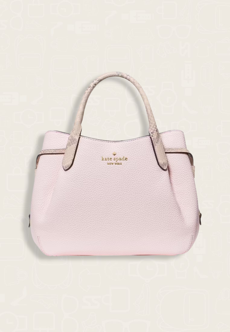 Kate Spade Dumpling Pebble and Snake Embossed Small Satchel Bag Shimmer Pink Multi
