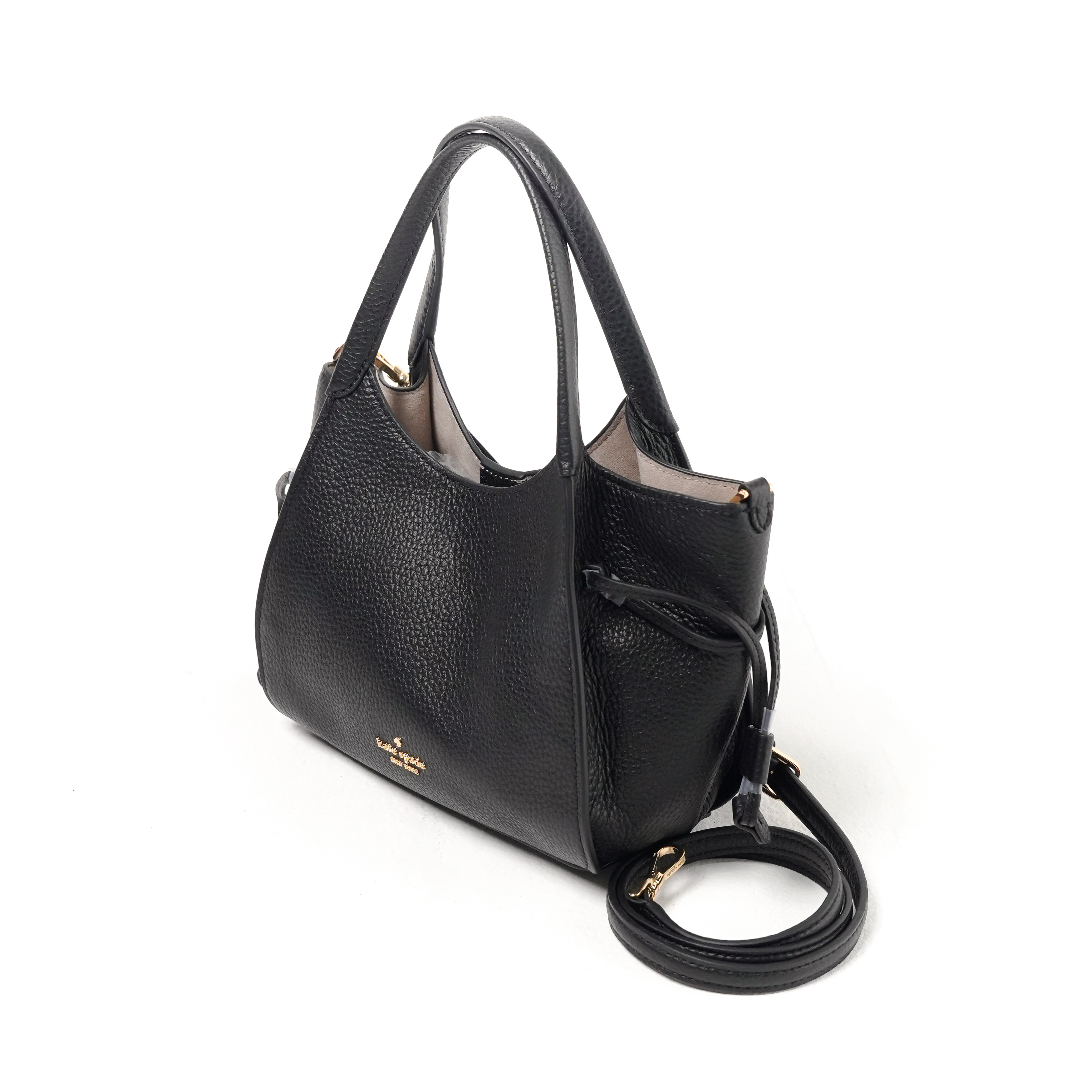 Kate Spade Tas KATE SPADE STASH BLACK GRAINED LEATHER TOTE BAG MINI 100% ORIGINAL