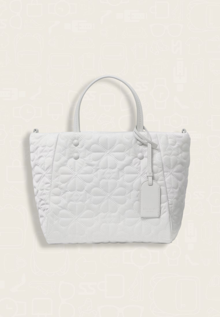 Kate Spade Tilly Quilted Small Tote Bag White Dove