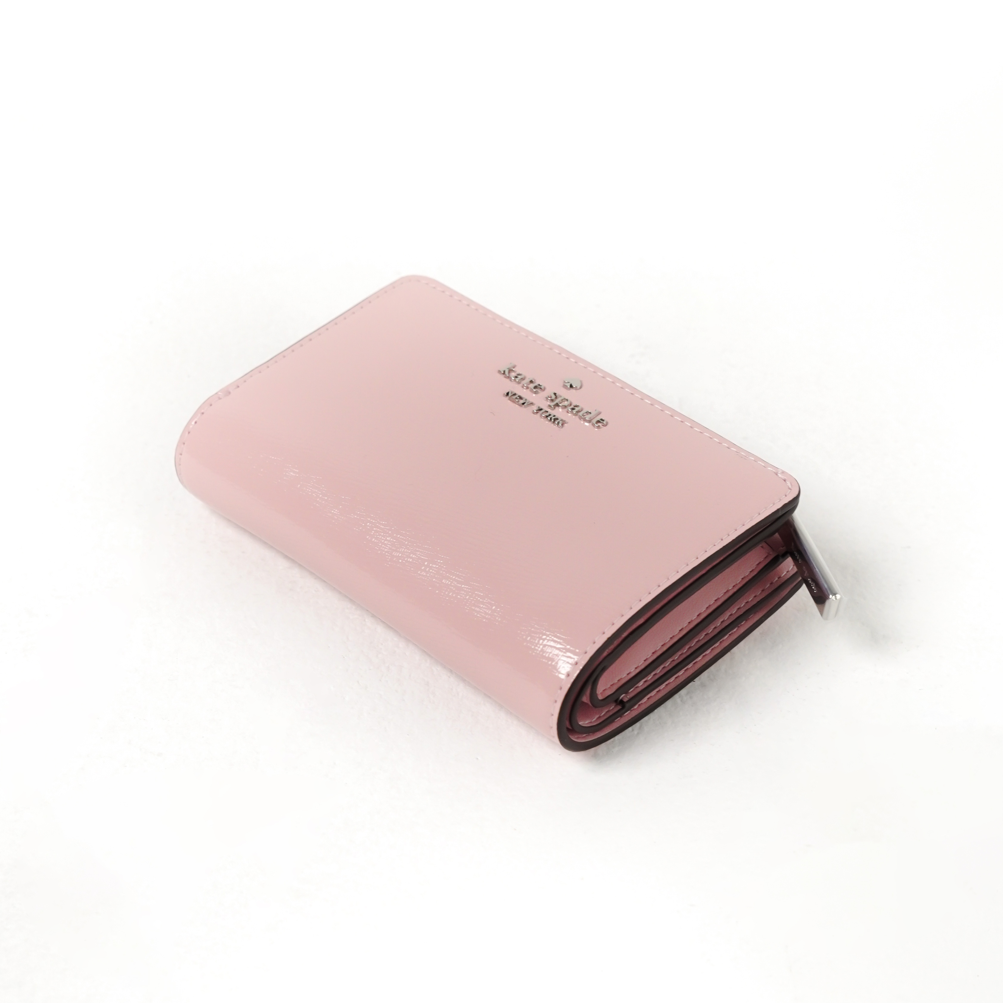 Kate Spade Dompet KATE SPADE GHW LOGO PINK LEATHER BIFOLD FLAP CARD WALLET 100% ORIGINAL