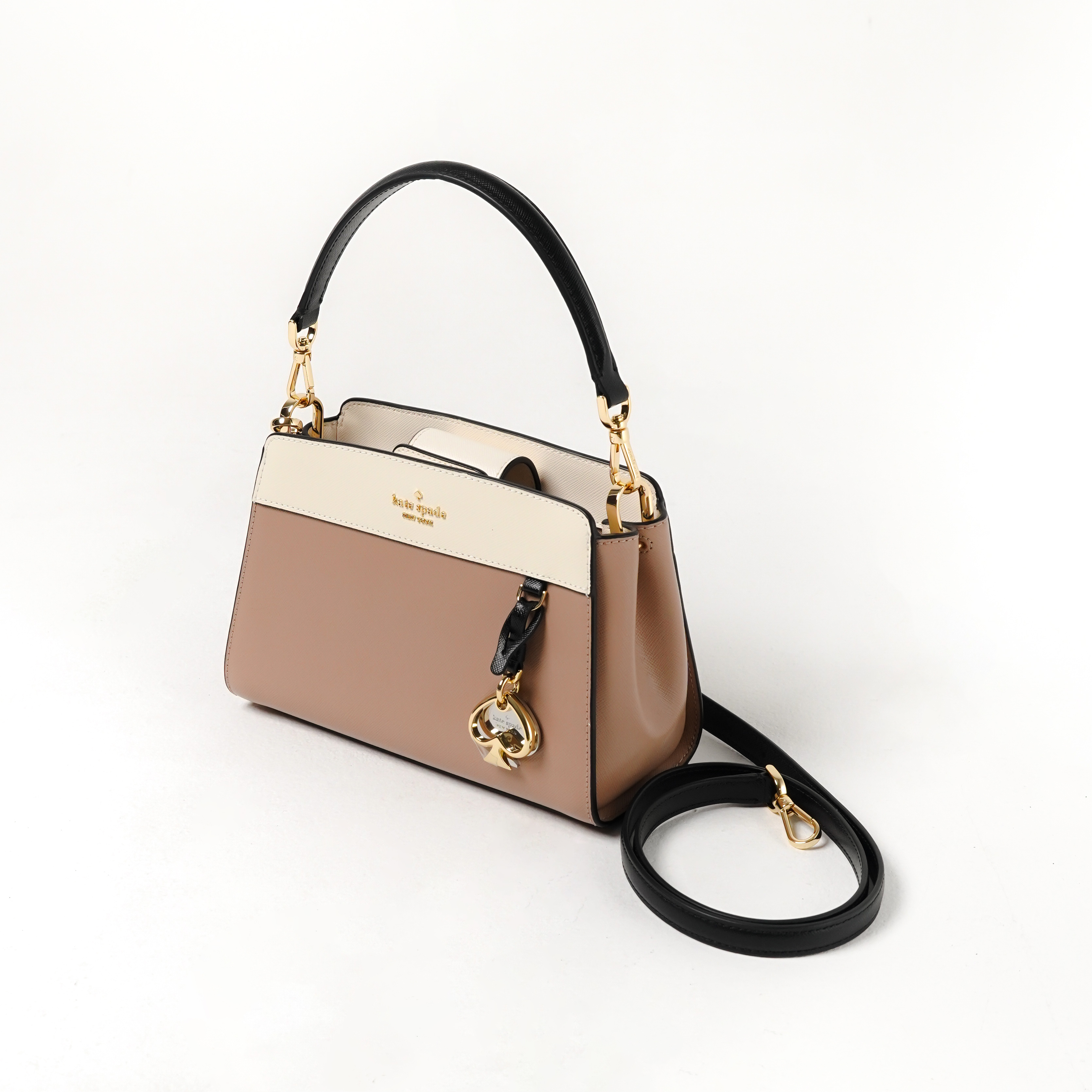 Kate Spade Tas KATE SPADE MADISON HALF WHITE NUDE TOP HANDLE BAG WITH LS 100% ORIGINAL