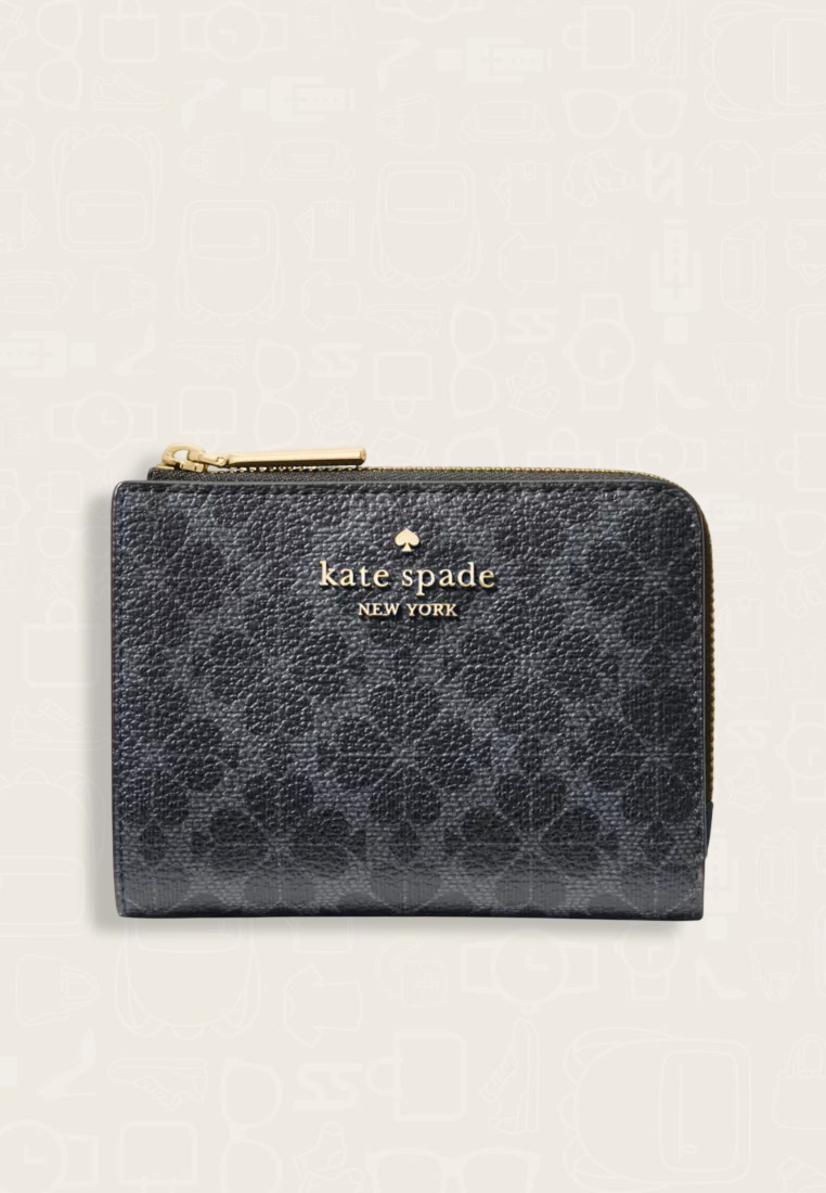 Kate Spade Spade Flower Small L-Zip Wallet Black