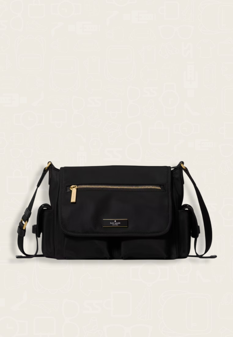 Kate Spade Carter Ksnyl Cargo Messenger Bag Black