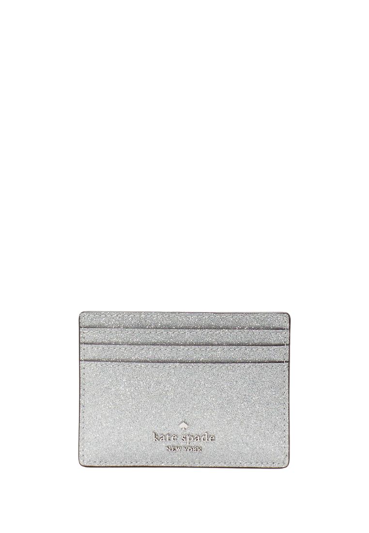 KATE SPADE Glimmer Small Slim Card Holder Lunar Light