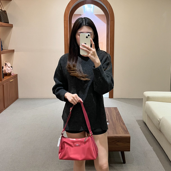 Kate Spade Tas KATE SPADE CARTER PINK NYLON SHOULDER BAG 100% ORIGINAL