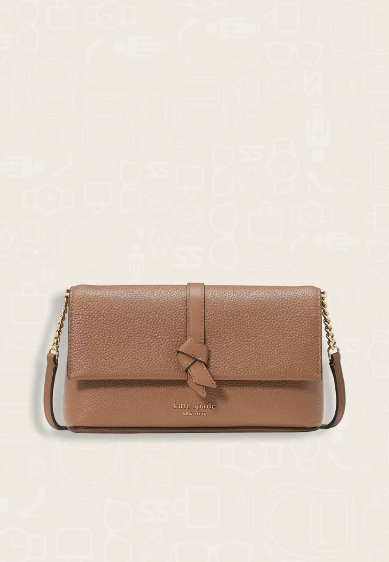 Kate Spade Knott Flap Chain Crossbody Warm Acorn