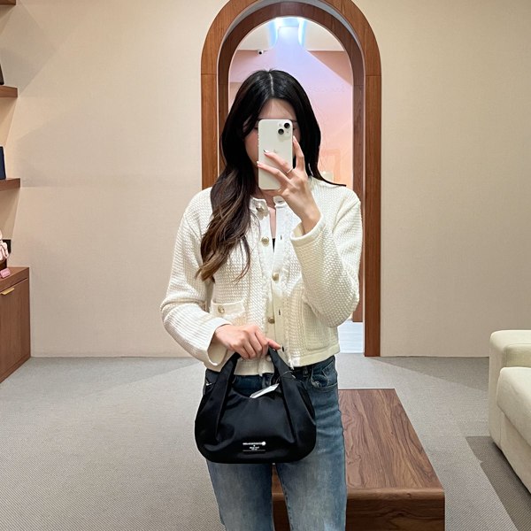 Kate Spade Tas KATE SPADE CARTER BLACK NYLON PLEATED CROSS BODY BAG WITH LS 100% ORIGINAL