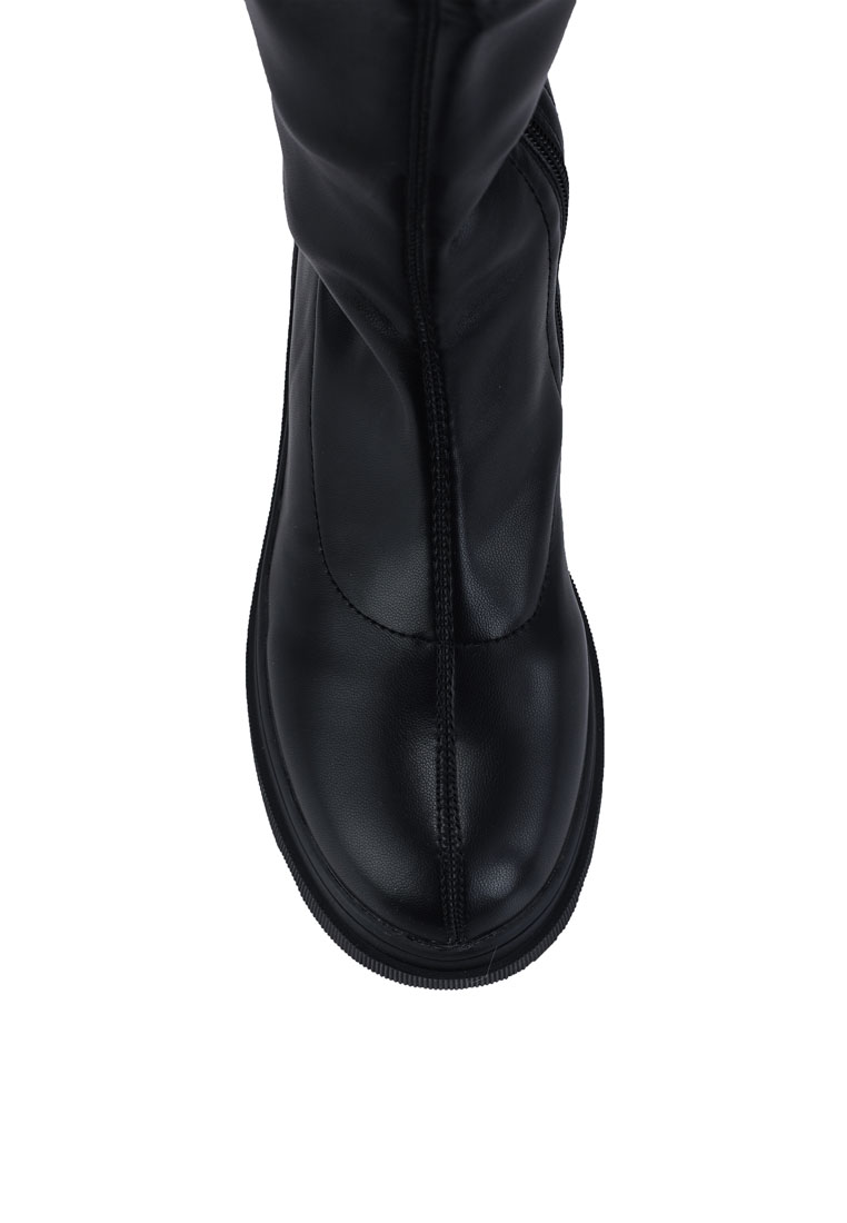 suede black calf boots