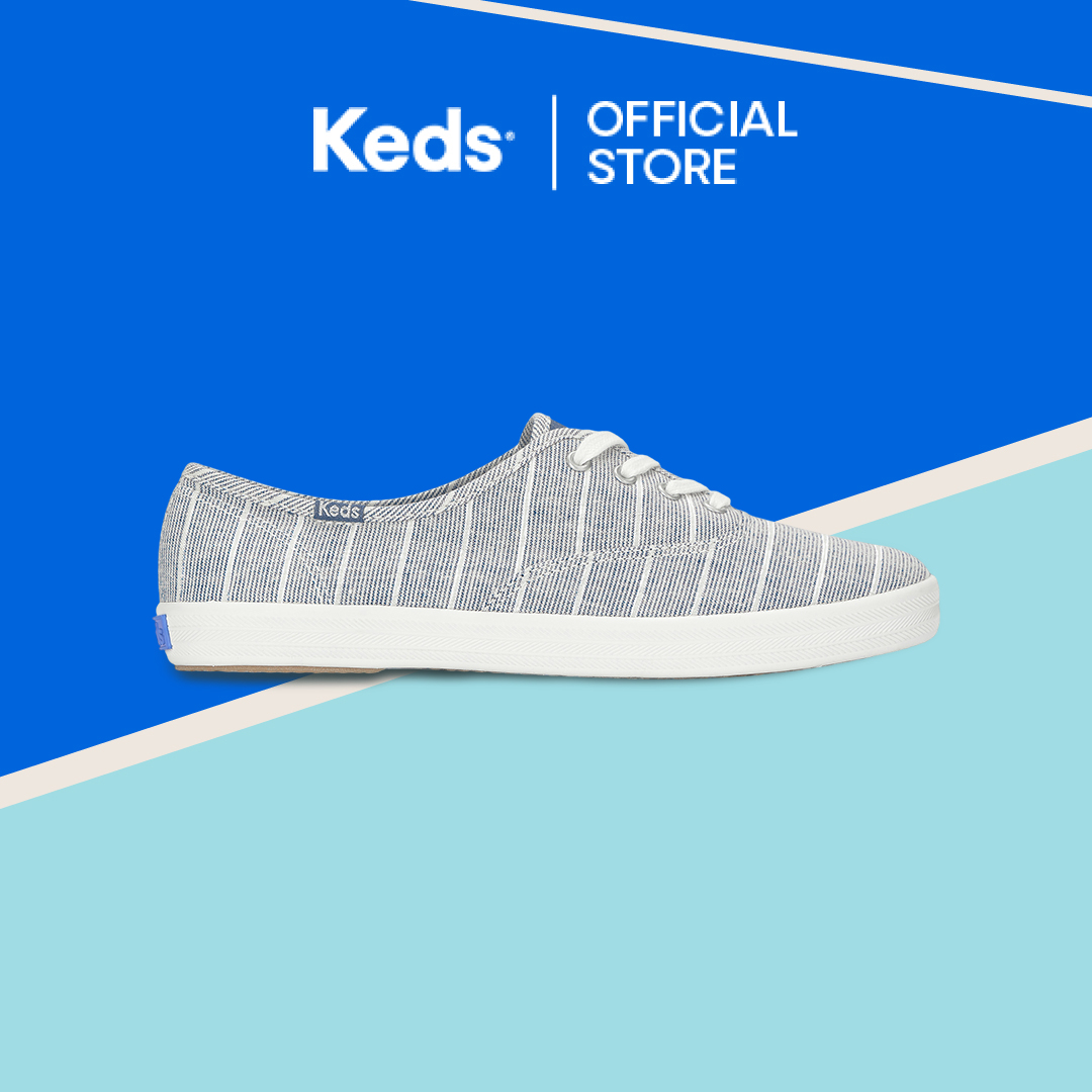 KEDS Women Champion Chambray Lurex Stripe Vintage Indi Chalur-WF69110
