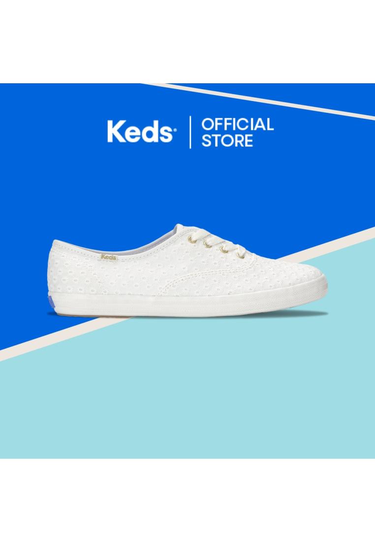 KEDS Women Champion Mini Daisy Eyelet Snow White-WF68966