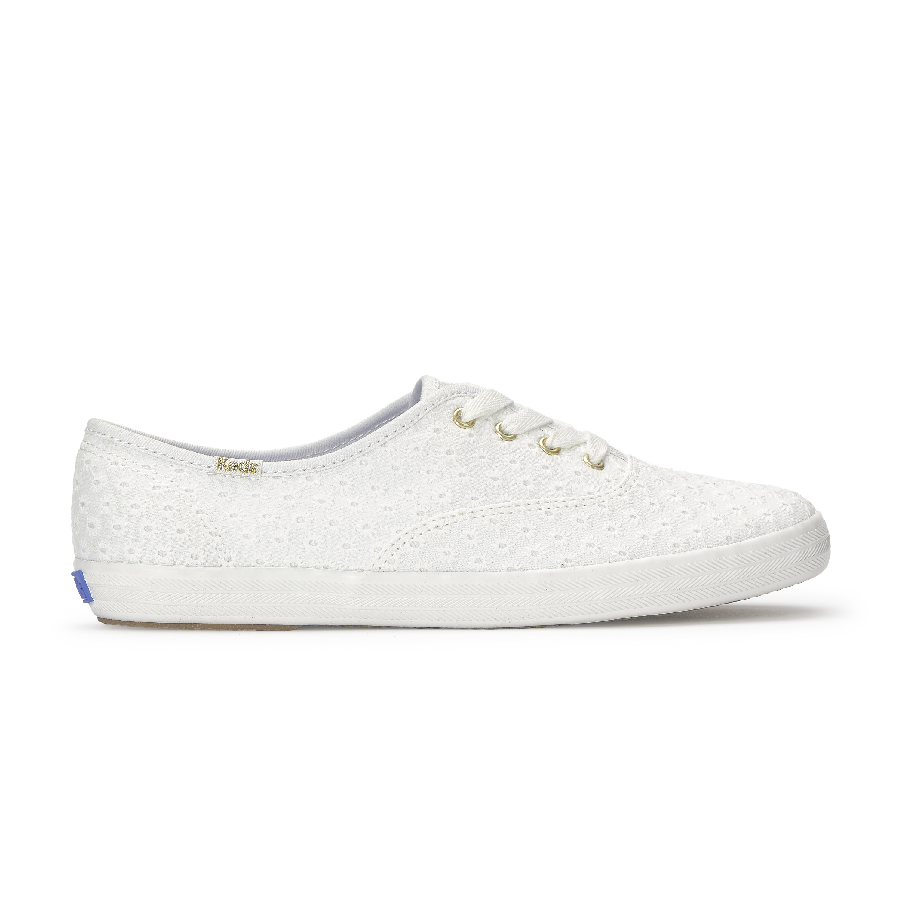 KEDS Women  Champion Mini Daisy Eyelet Snow White-WF68966