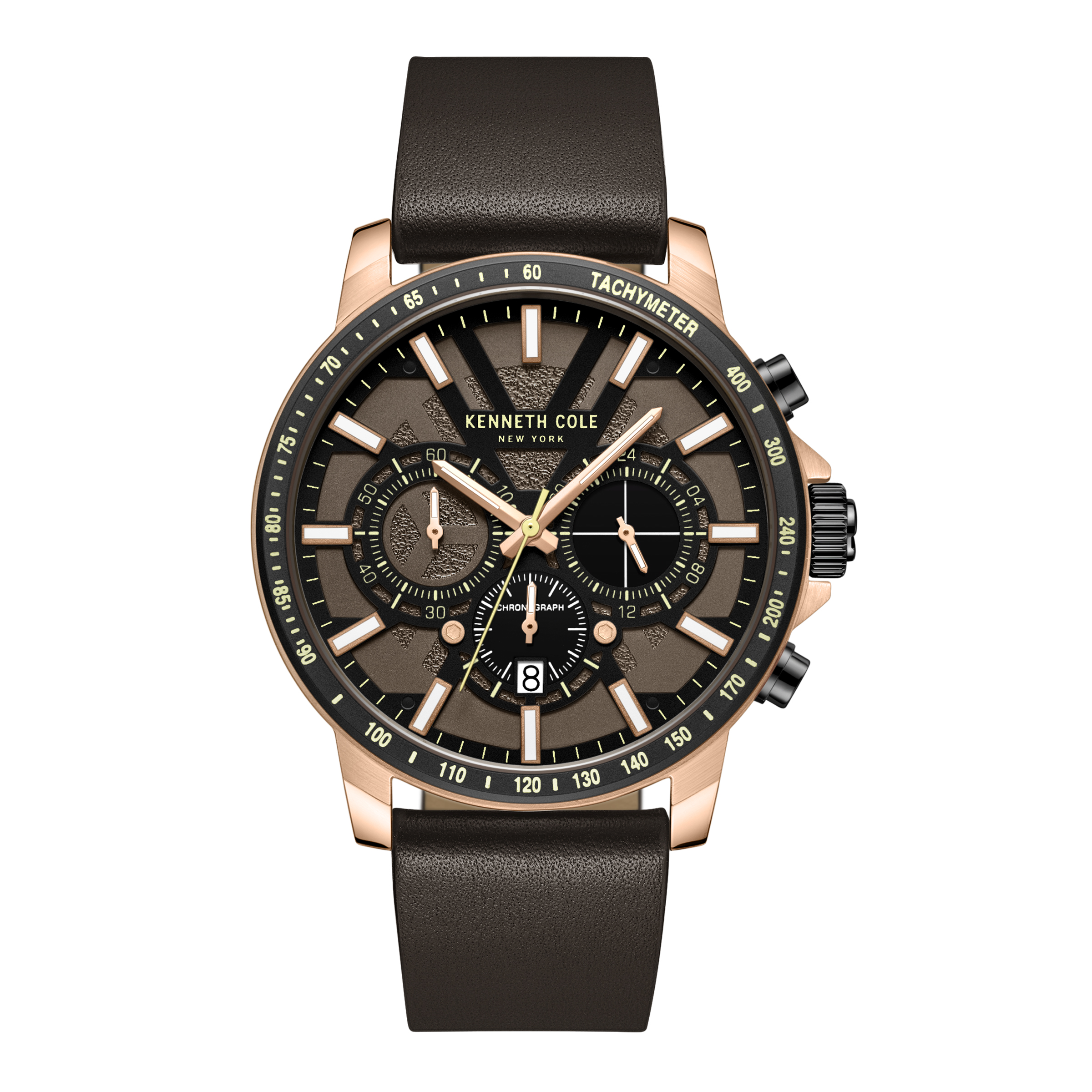 Kenneth Cole Jam Tangan Pria Kenneth Cole Brown KCWGC2234804 Original