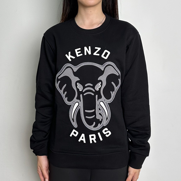 Kenzo Sweater KENZO PARIS ELEPHANT BLACK SWEATSHIRT 100% ORIGINAL