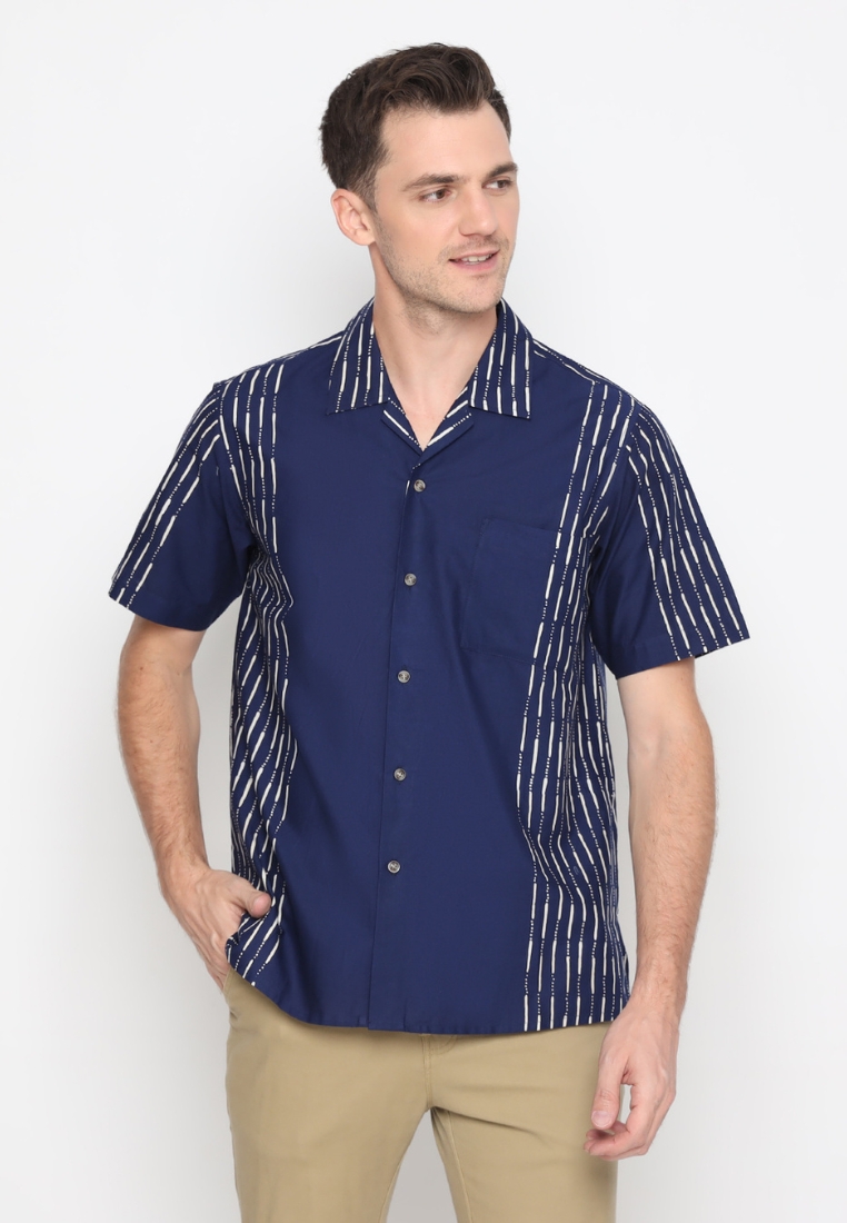 KICHI BATIK Catra Shirt Navy