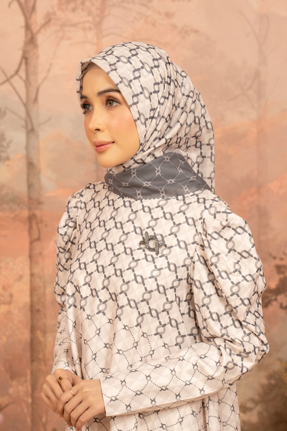 Klamby - Calya Monogram Scarf Pavement