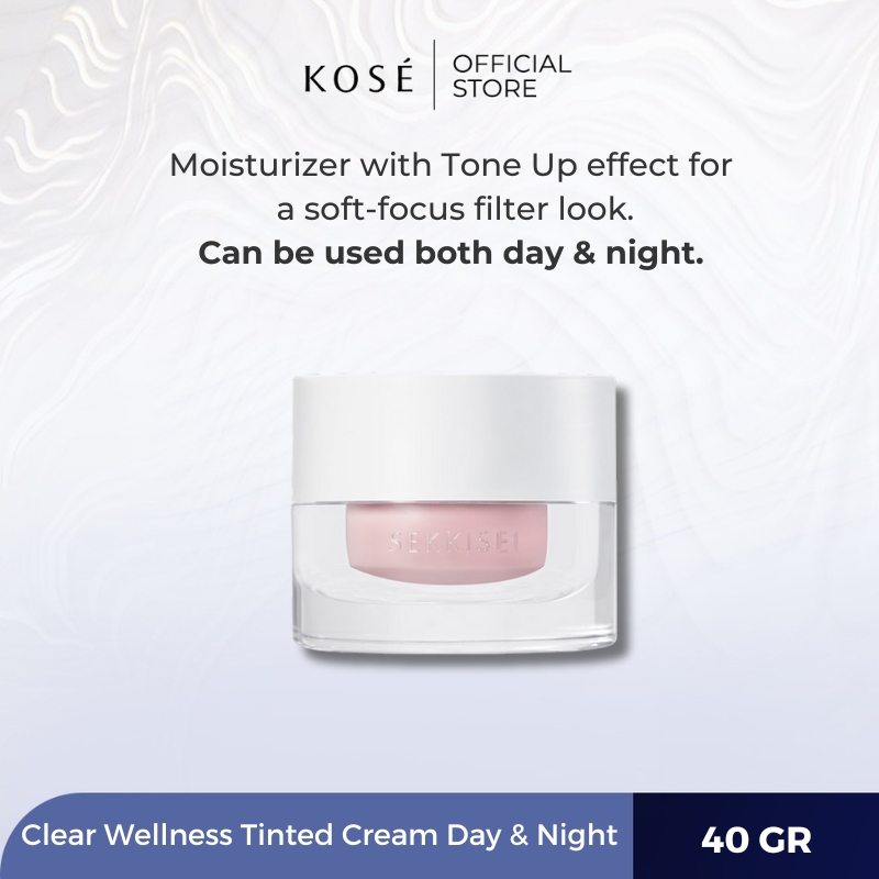 KOSE Sekkisei Clear Wellness Tinted Cream Day & Night - 40ml + FREE White CC Cream 6ml, Cleansing Ge