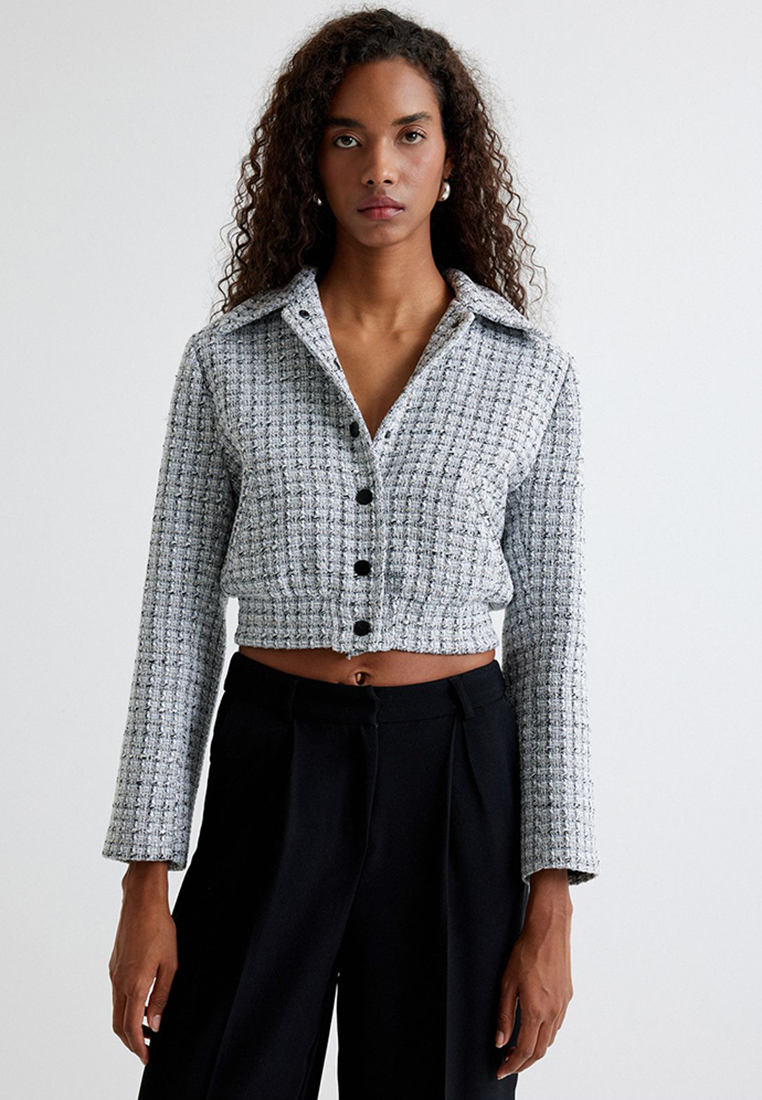 KOTON Crop Tweed Jacket