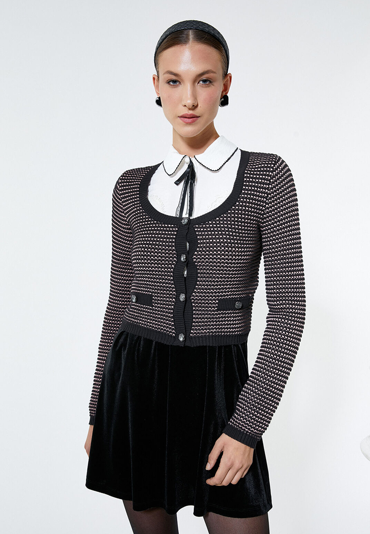 KOTON Scoop Neck Crop Cardigan