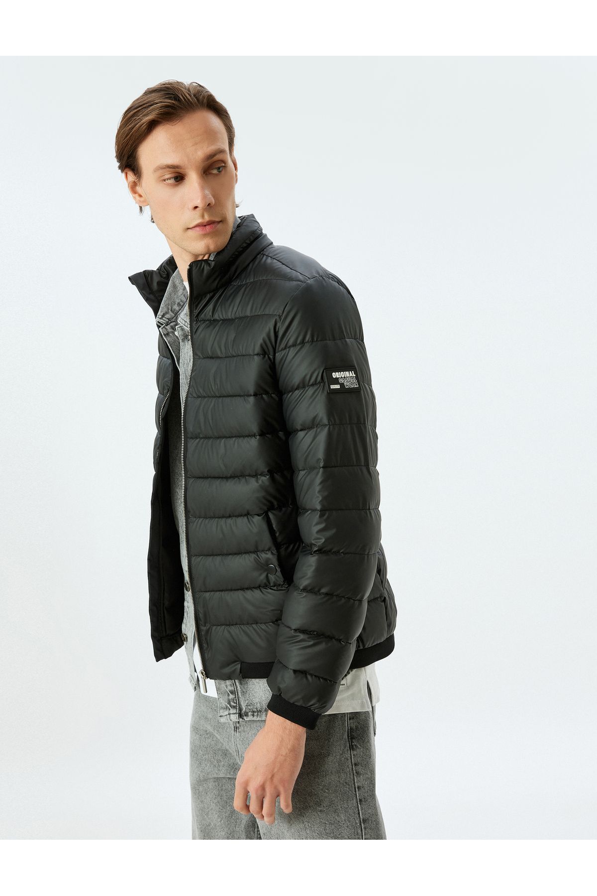 KOTON Latex Fabric Slim Fit Puffer Jacket