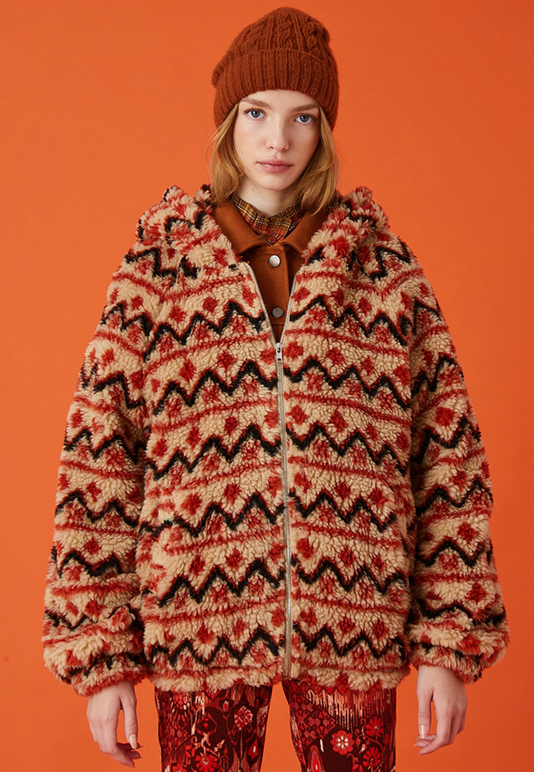 KOTON Plush Hooded Jacket