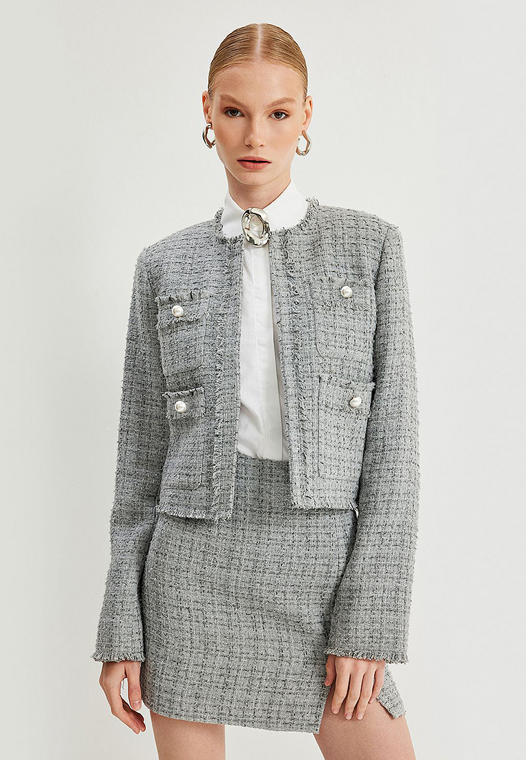 KOTON Tweed Crop Jacket